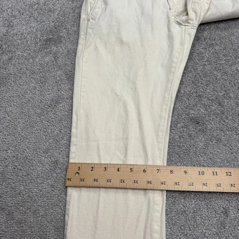 J.Crew 484 Slim Fit Chino Pants Mens 31x32 Cream Straight Leg Flat Front Cotton